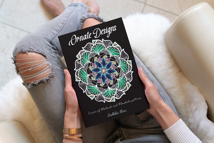 Ornate Designs coloring book cover